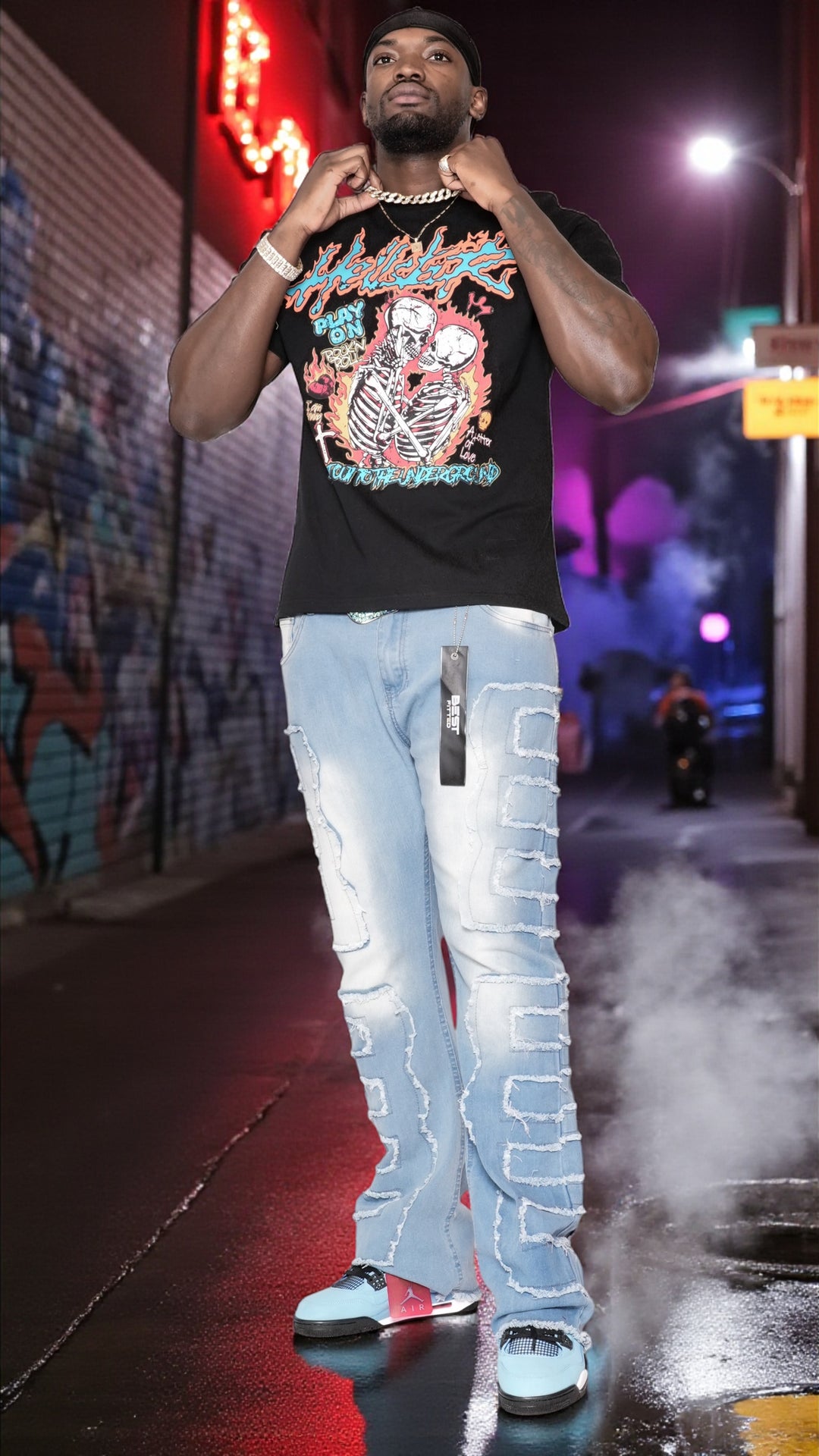 light-blue jeans