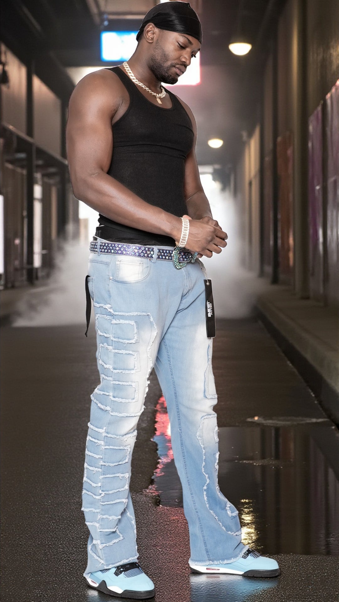 light-blue jeans