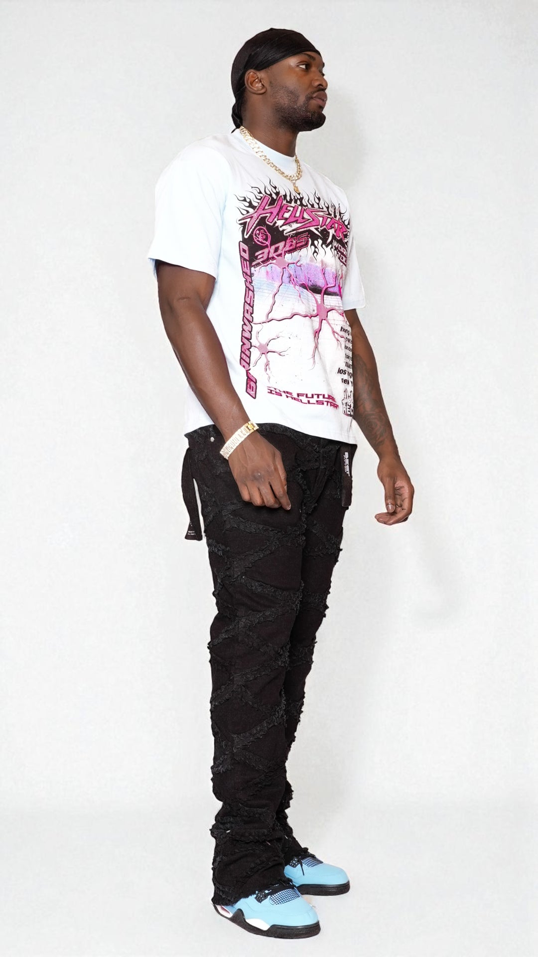 BestFitted Midnight Criss-Cross Stack Jeans (Jet Black)