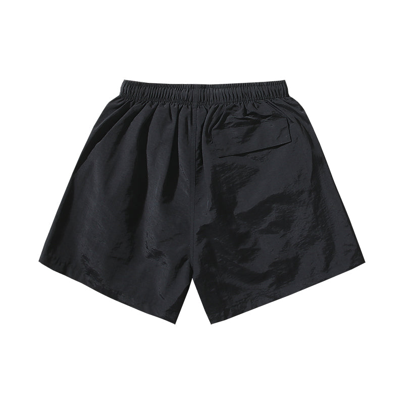 SELLSTAR “Path to Paradise” Nylon Graphic Shorts – Black & Cream Edition
