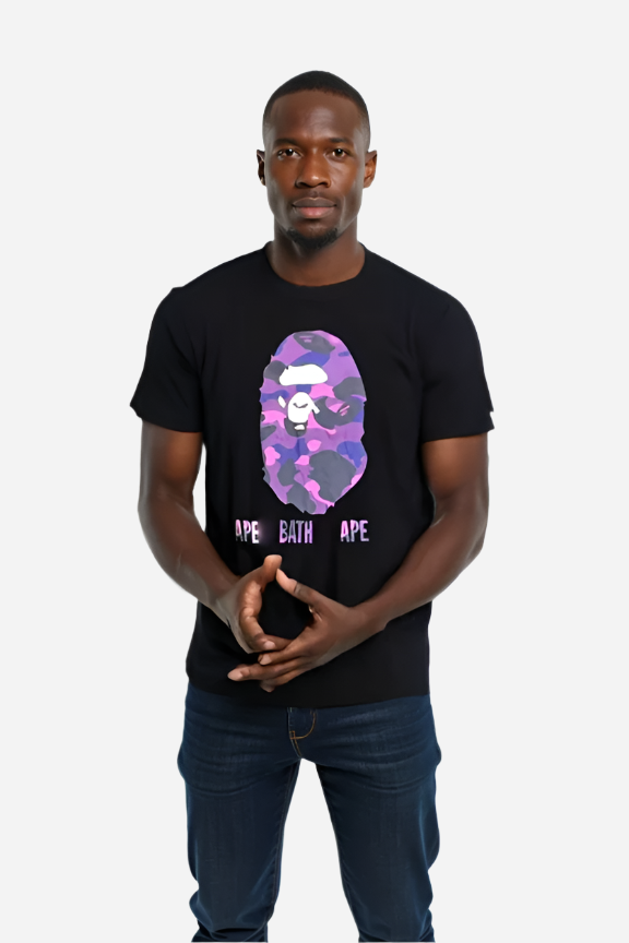 Retro Men's Black & Blue Ape Bape T-Shirt