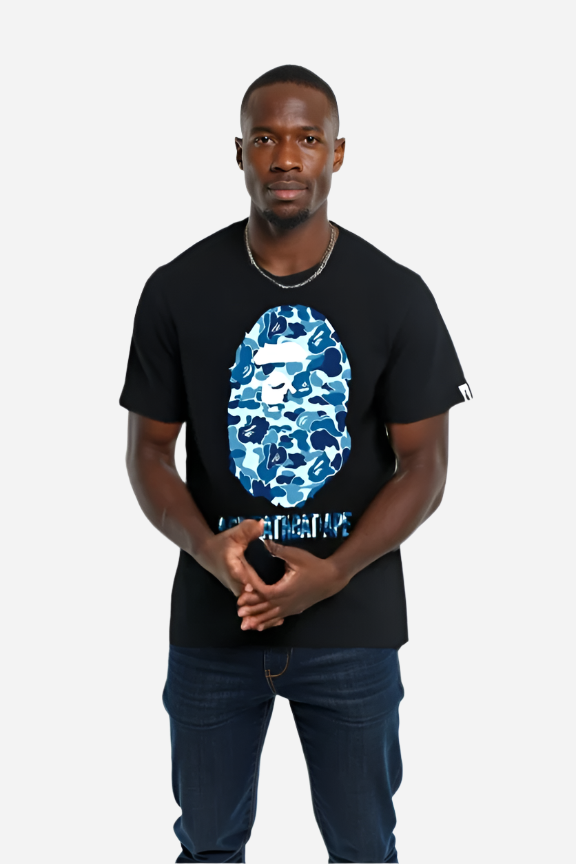 Retro Men's Black & Blue Ape Bape T-Shirt