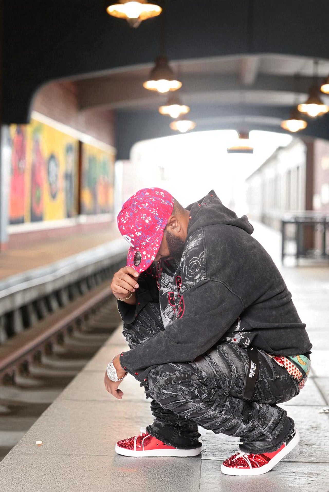 Extreme Ripped Stack Jeans - Best Fitted Black Fringe Layered Denim