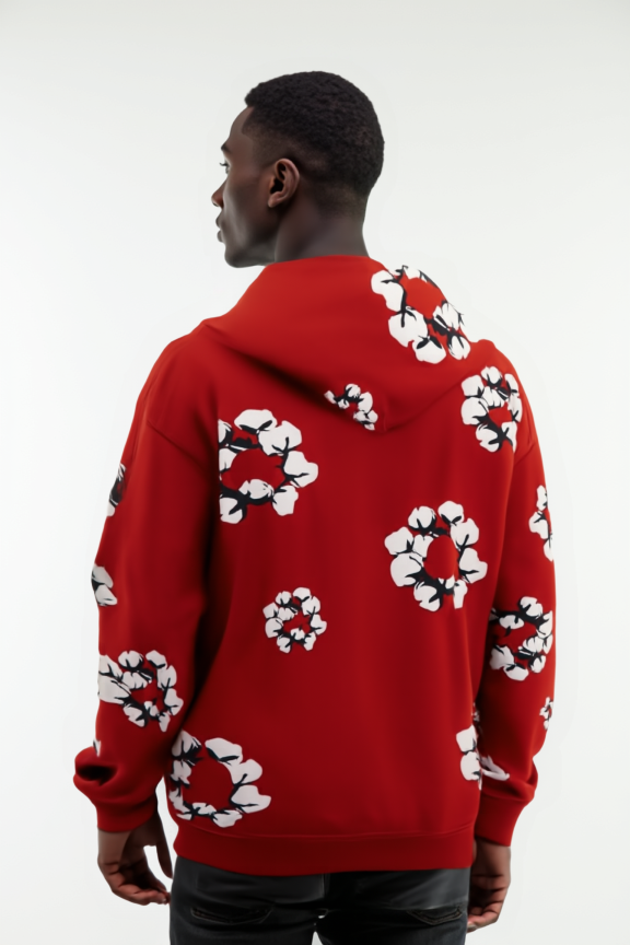 Men’s Red Floral Graphic Hoodie