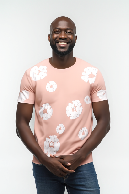 Men’s Pink Floral Graphic T-Shirt