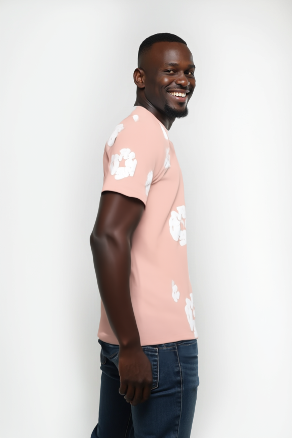 Men’s Pink Floral Graphic T-Shirt