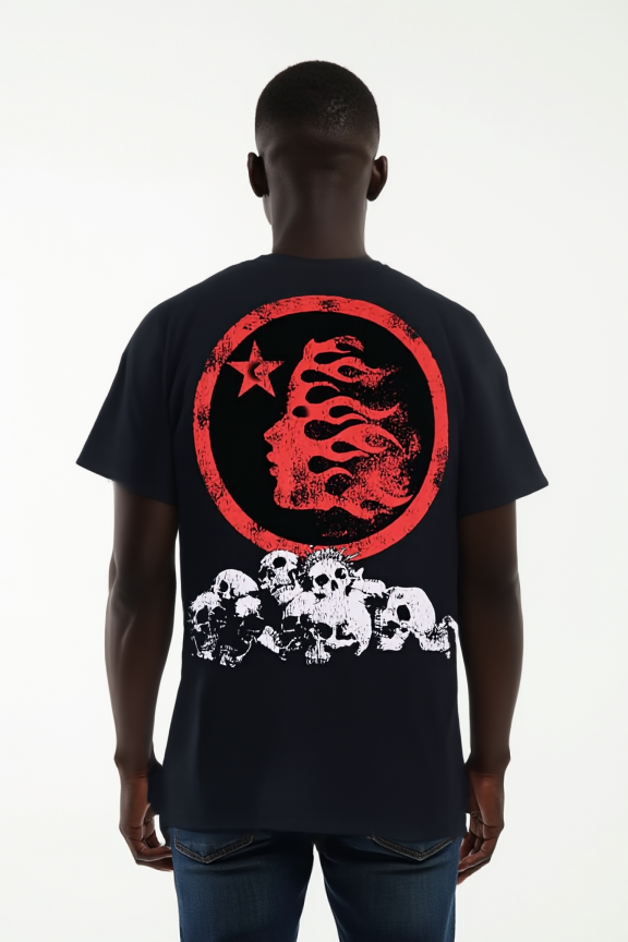 Men’s Black Skull Graphic T-Shirt