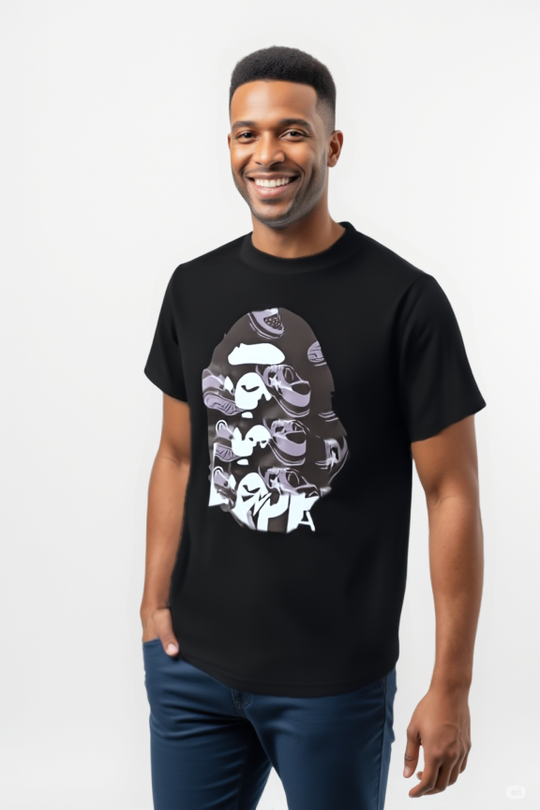 Space Camo Big Ape Black T-Shirt
