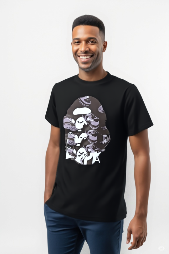Space Camo Big Ape Black T-Shirt