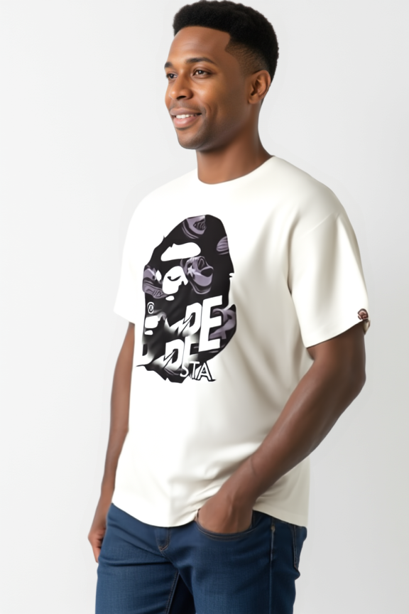 Space Camo Big Ape White T-Shirt