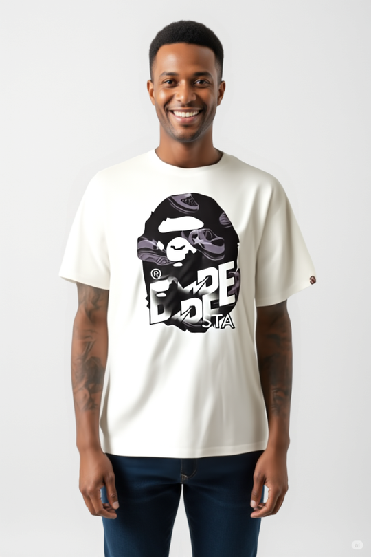 Space Camo Big Ape White T-Shirt