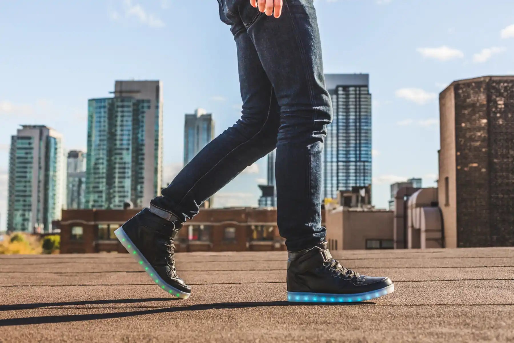 black LED shoes
