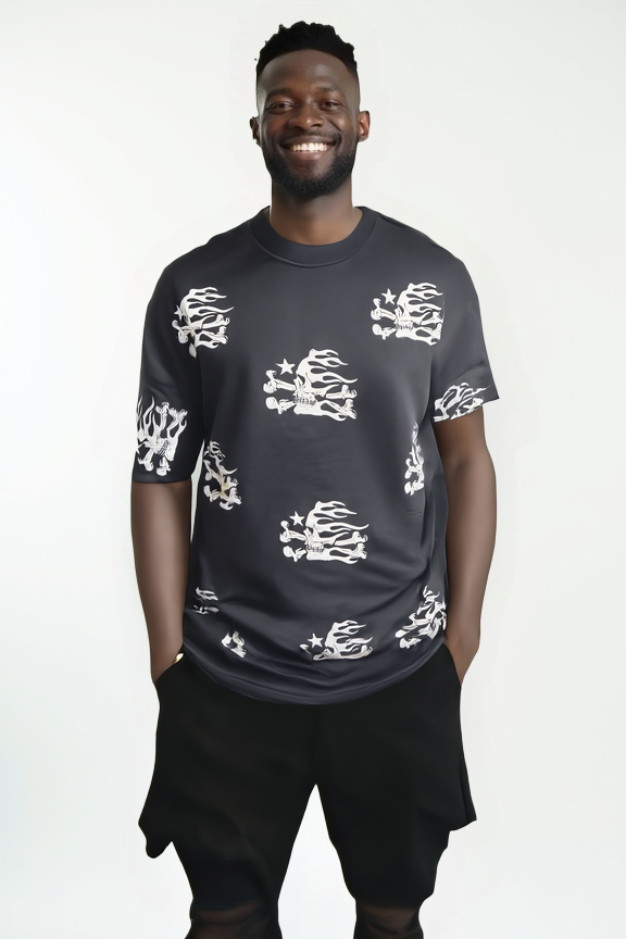 Skeleton Flames Graphic T-Shirt