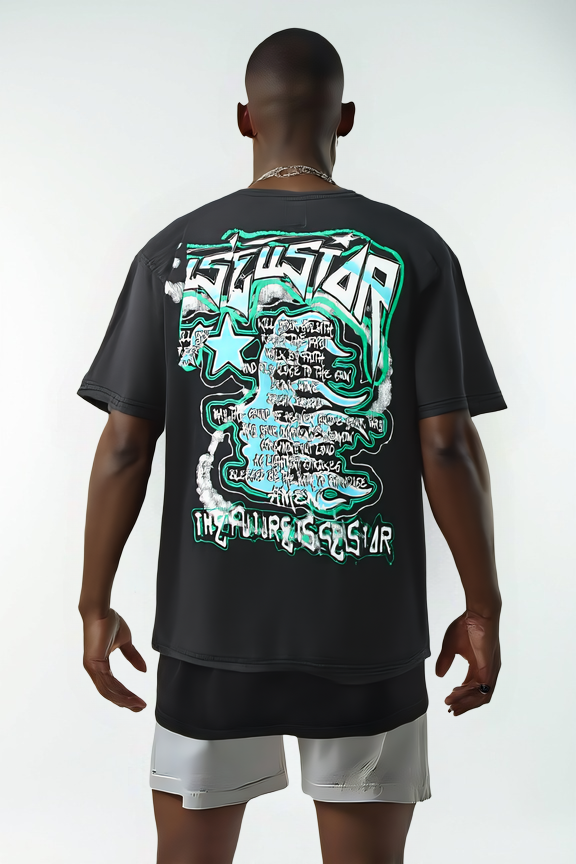 black graphic t-shirt