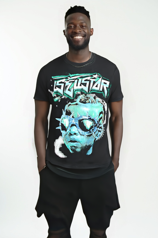 black graphic t-shirt