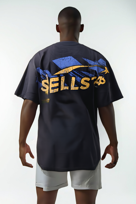Superman Muscle Chest Graphic T-Shirt – Navy Distressed Edition