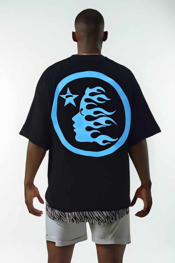 "Play On" Skeleton Flame Graphic T-Shirt – Black Underground Edition