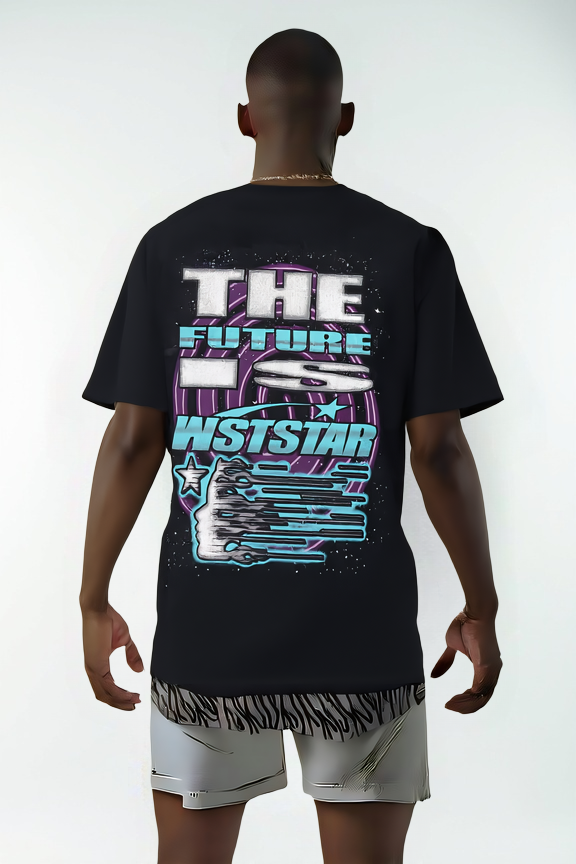 Galactic Visionary Graphic T-Shirt – Black Cosmic Edition