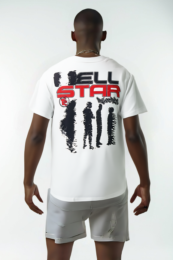 "Silhouette Burst" Graphic T-Shirt – White Streetwear Drop