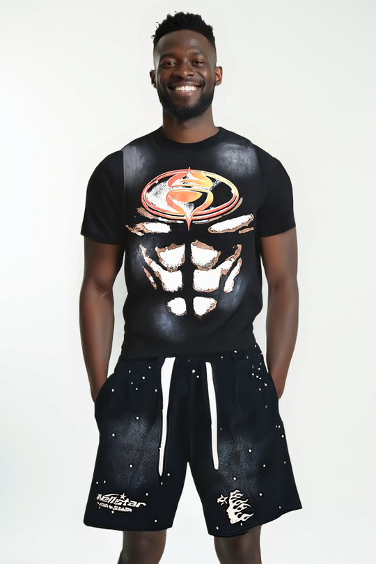 Super-Core Armor Muscle Graphic T-Shirt – Black Power Edition
