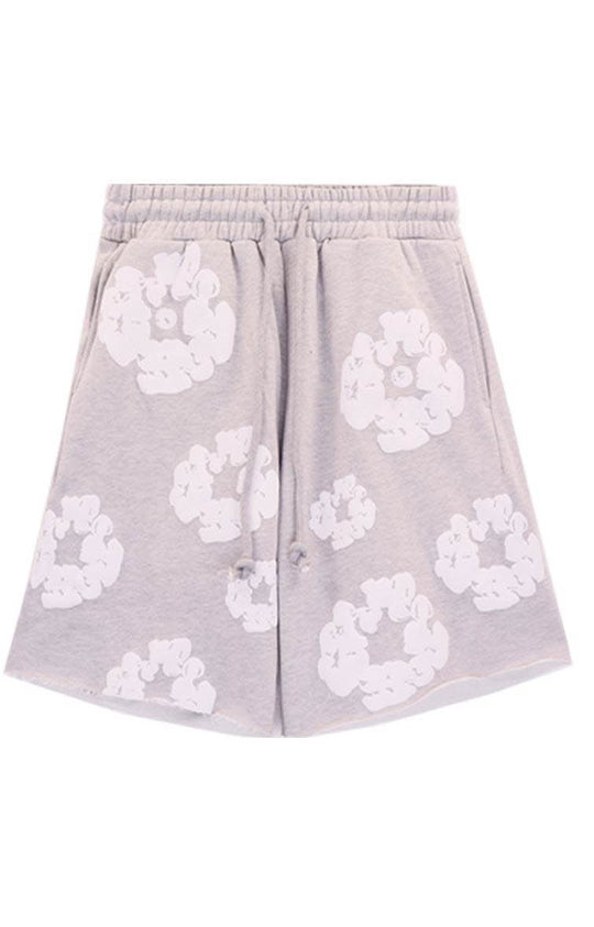 Men’s Gray Flower Print Shorts