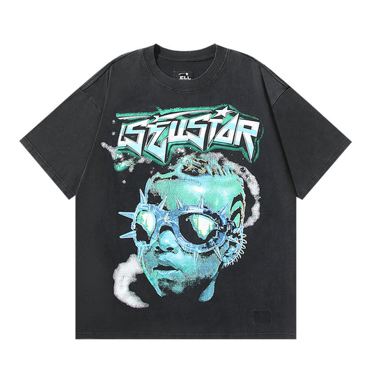 black graphic t-shirt