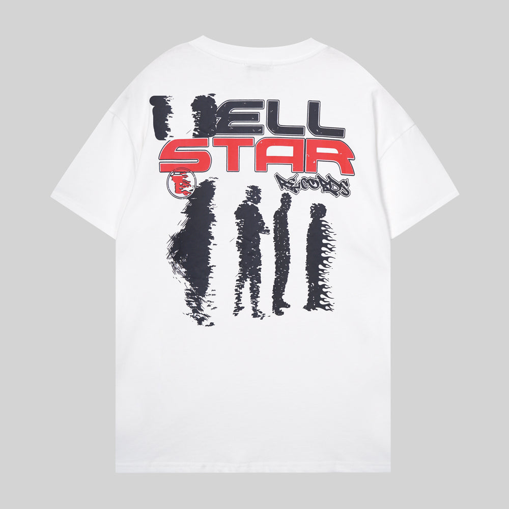 "Silhouette Burst" Graphic T-Shirt – White Streetwear Drop