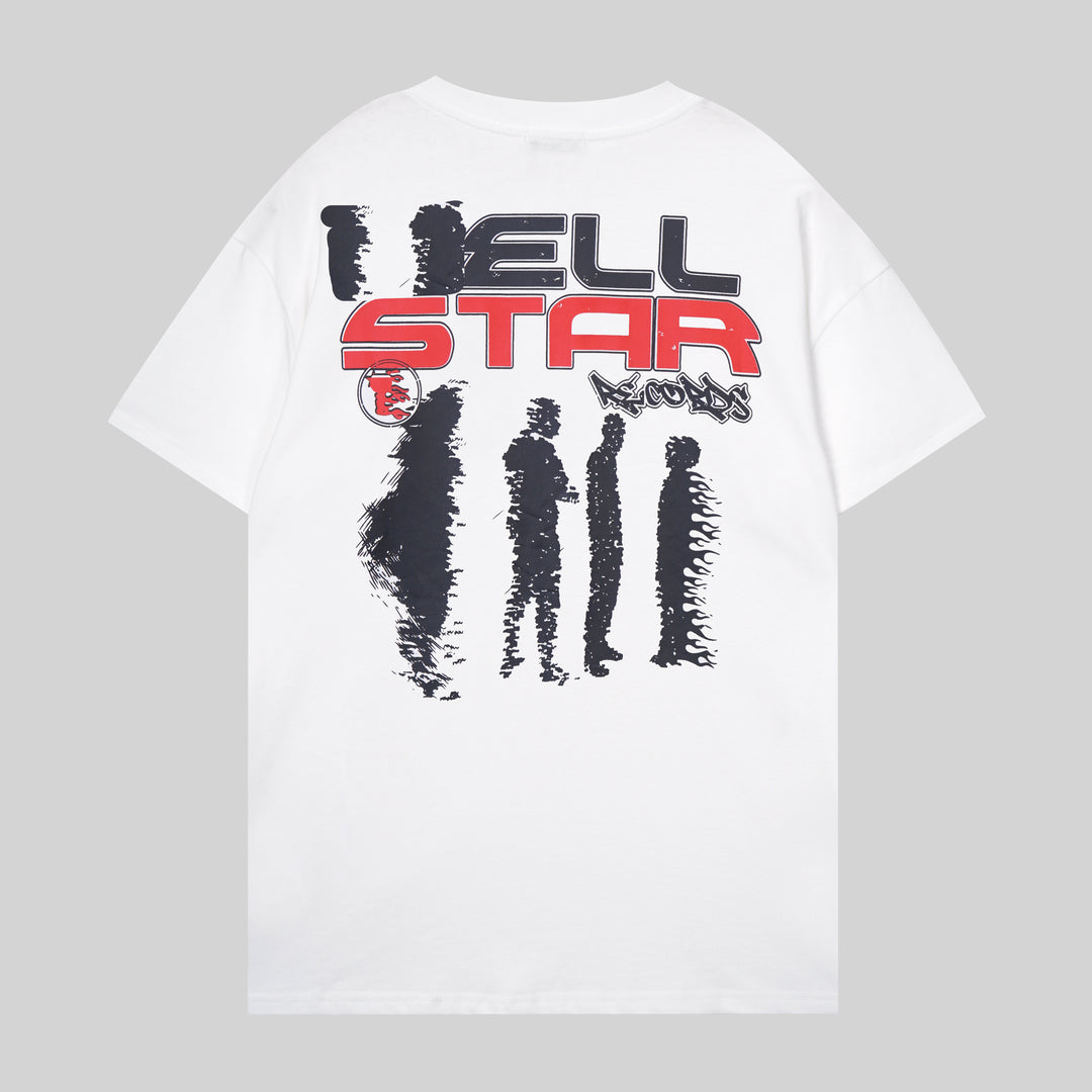 "Silhouette Burst" Graphic T-Shirt – White Streetwear Drop