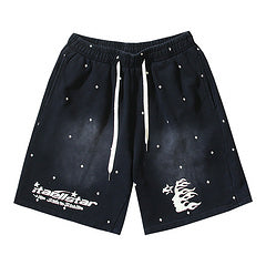 SELLSTAR Flame Logo Dot Shorts – Black Streetwear Edition