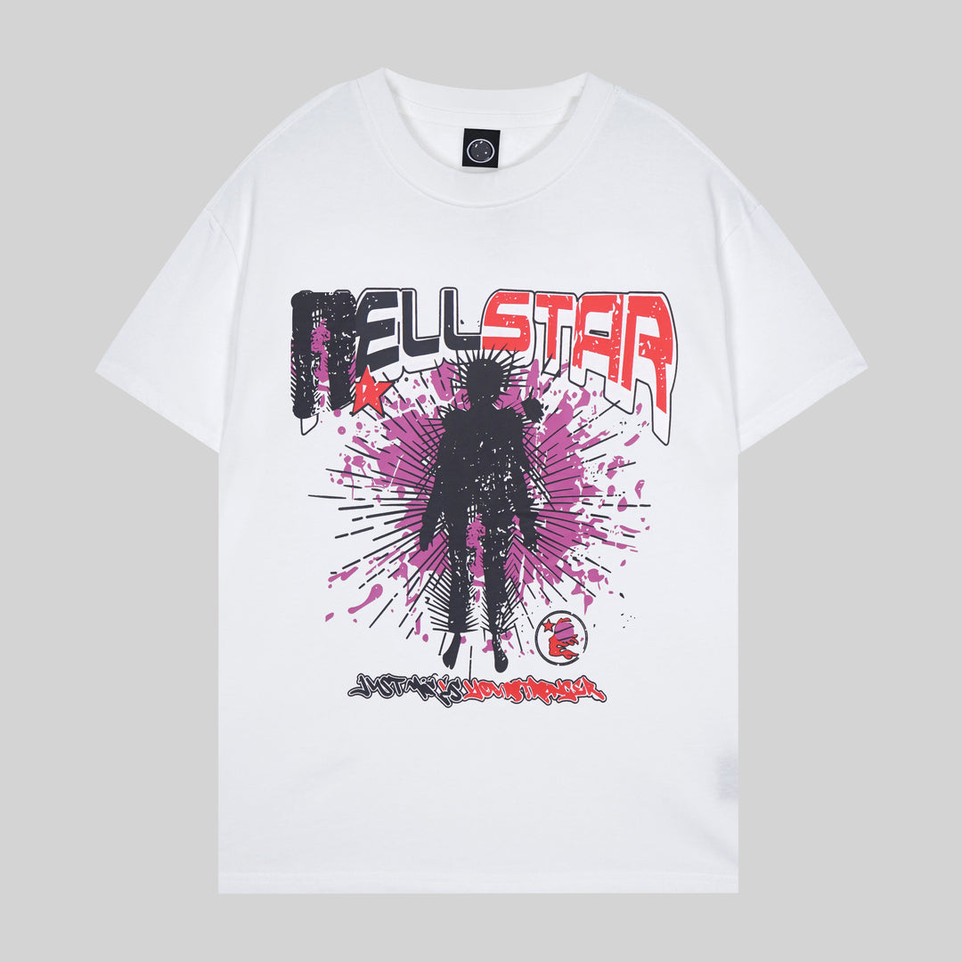 "Silhouette Burst" Graphic T-Shirt – White Streetwear Drop